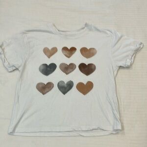 Rebel Sufar Heart Pattern teen size T-Shirt